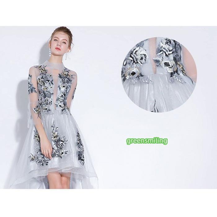 ブライズメイド ドレス フィッシュテール パーティードレス 立ち襟 ベルスレーブ 刺繍 お呼ばれ 二次会 発表会 披露宴 演奏会 大きいサイズ ブライズメイド ドレス フィッシュテール パーティードレス 立ち襟