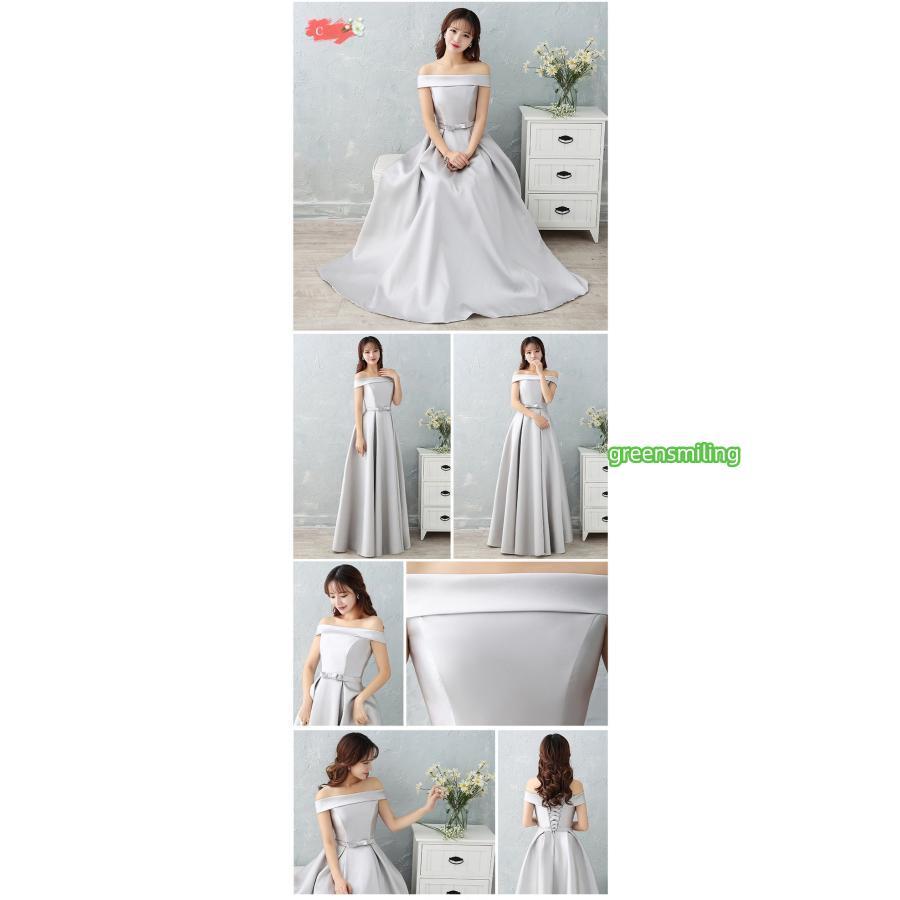 ブライズメイド ドレス ロングドレス サテン 演奏会 ピアノ発表会