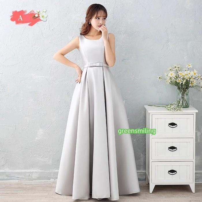 ブライズメイド ドレス ロングドレス サテン 演奏会 ピアノ発表会