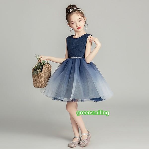 キッズ ドレス パーティードレス お姫様 ワンピース ノースリーブ ショート丈 女の子 ファスナータイプ 子供服 かわいい フォーマルの画像