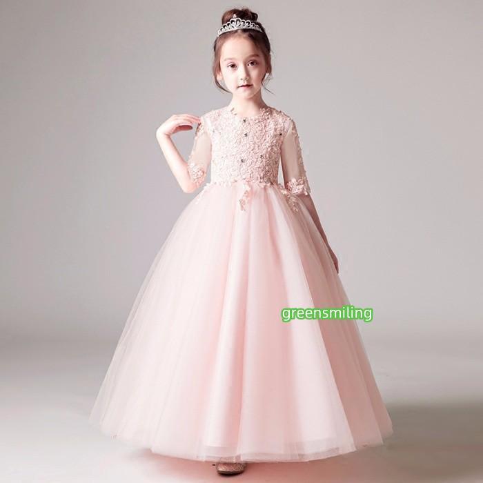 キッズ ドレス パーティー お姫様 ワンピース 子供ドレス 子どもドレス 女の子 ショート丈 ロング丈 フォーマル ピアノ発表会の画像