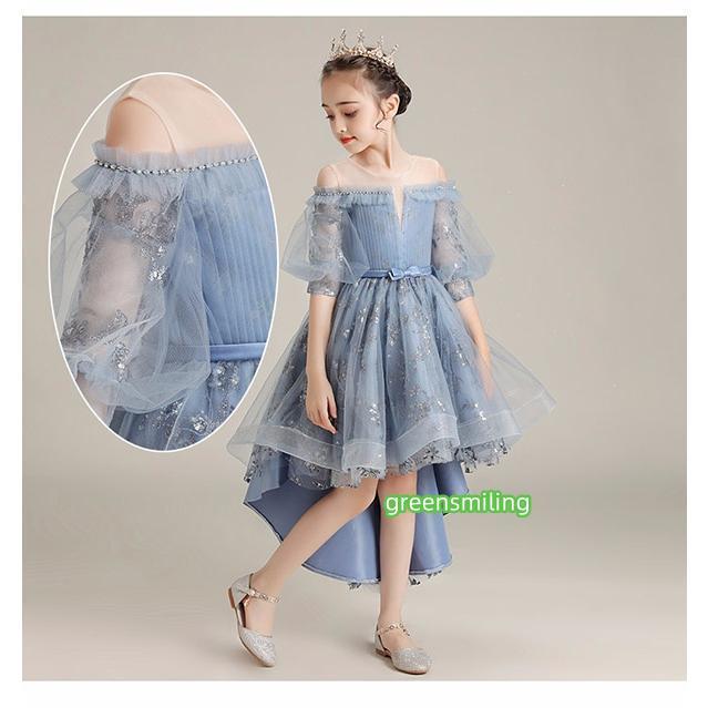 子供ドレス ピアノ発表会 ドレス ジュニア キッズ コンクール フォーマル用 エレガント キッズワンピース 子供服 女の子 七五三 結婚式 パーティー 子どもドレスの画像