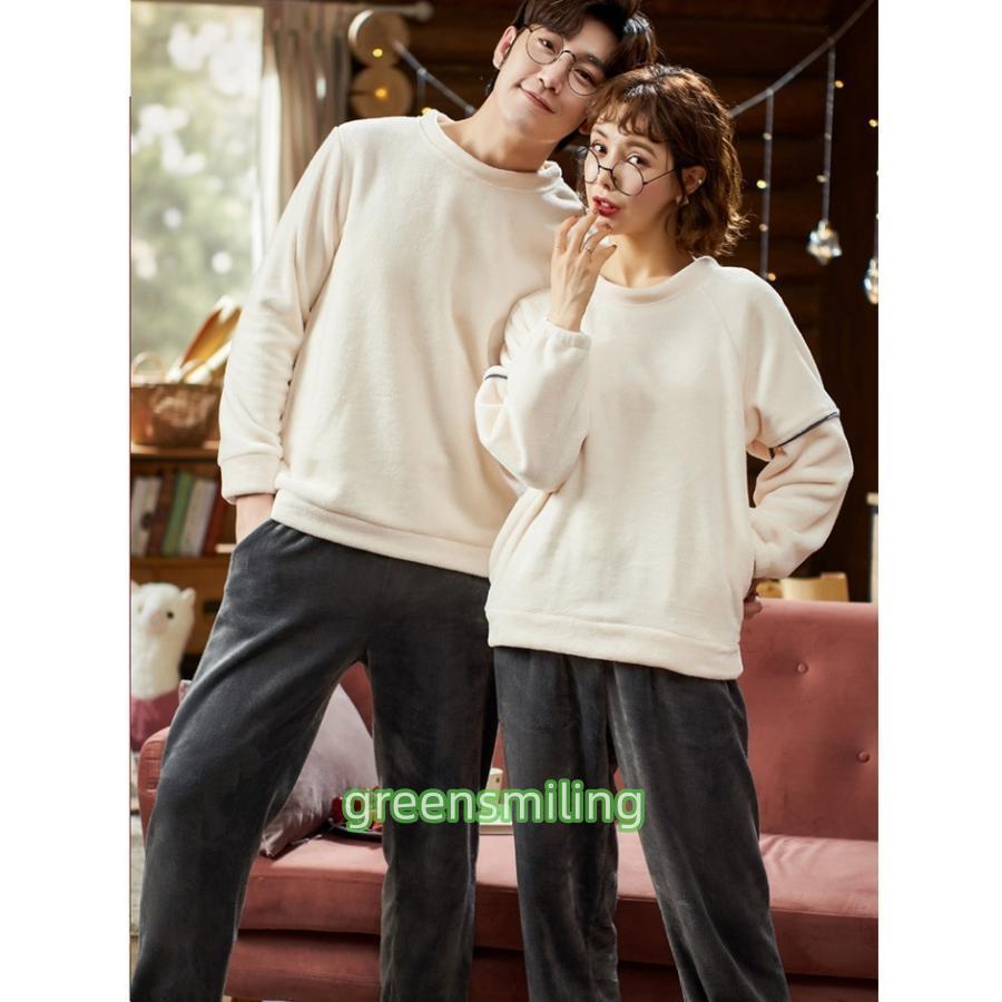 パジャマ ルームウェア レディース 秋冬 モコモコ 長袖 カップル お