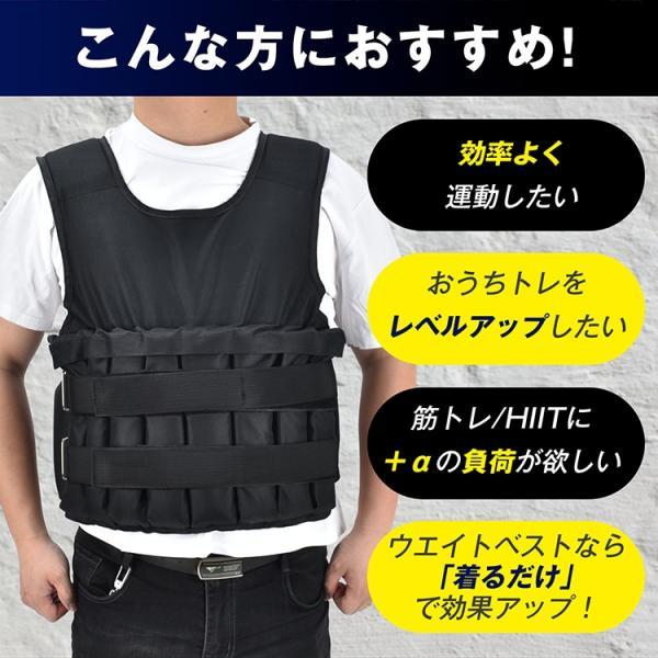 ウエイトベスト 筋トレ 加重ベスト 可変式 着脱式 重量調節可能 最大約