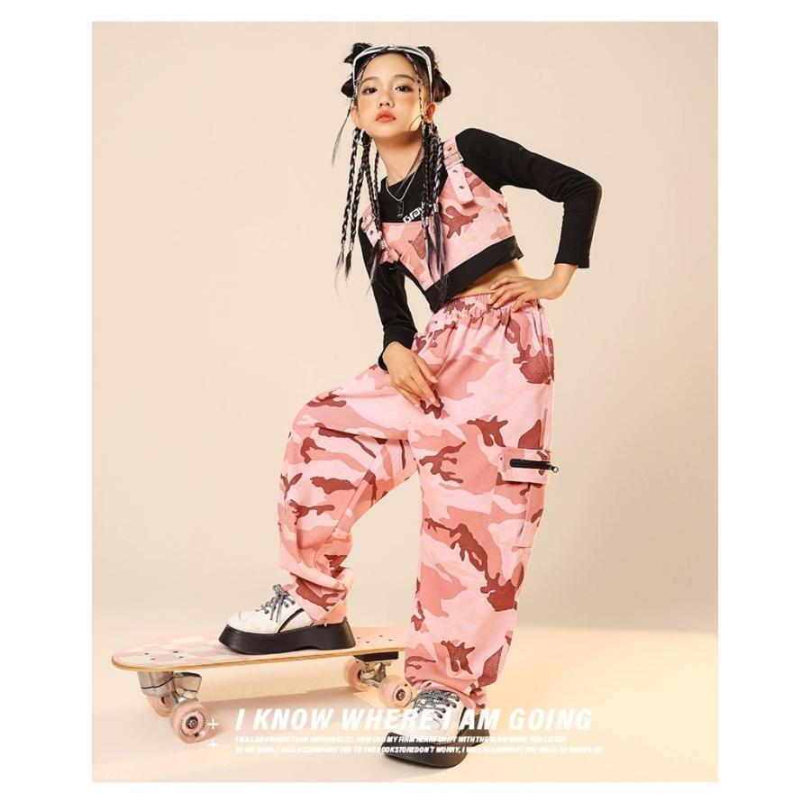 ヒップホップ ダンス衣装 セットアップ ガールズ 男の子 迷彩