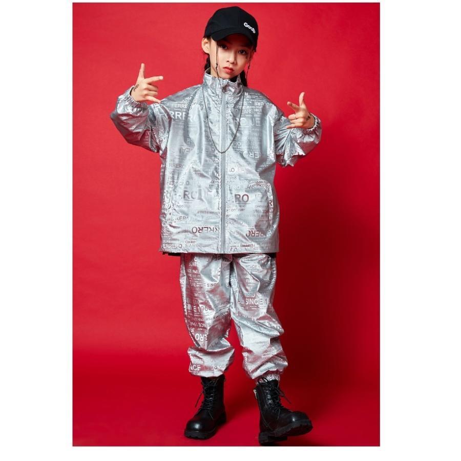 ウィンドブレーカー 上下 ヒップホップ ダンス衣装 セットアップ 派手 K-POP 韓国 シルバー 黄色の画像