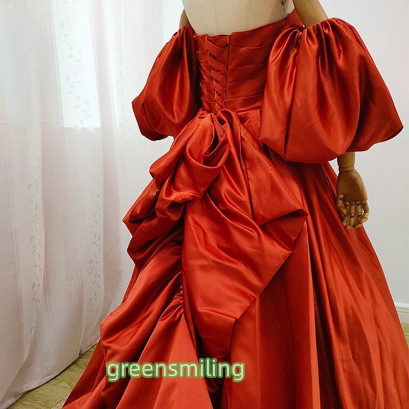 カラードレス 3way 付け袖 リボン トレーン ロングドレス Aライン