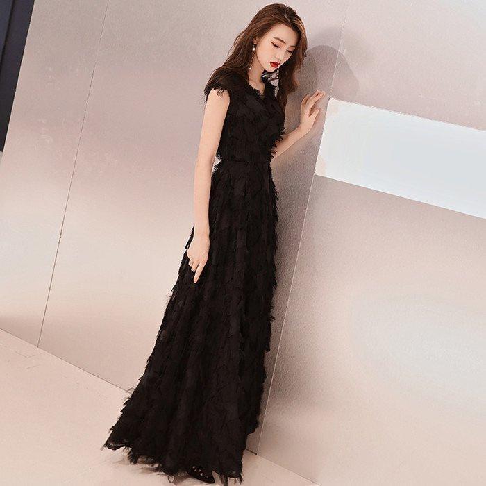 演奏会用ドレス 黒 カラードレス ロングドレス パーティードレス ウェディングドレス 発表会 結婚式 ピアノ 二次会 ドレス 前撮り 結婚式 花嫁 コンサート | ブランド登録なし | 01