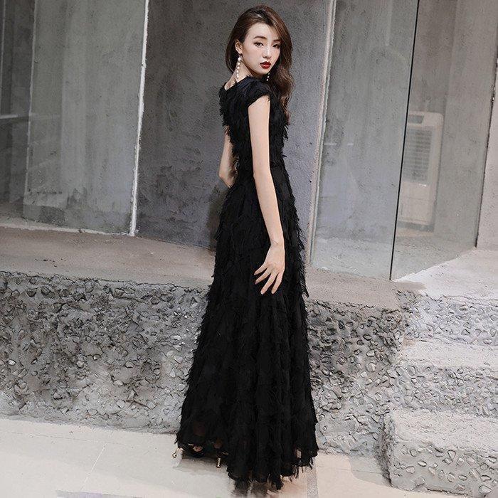 演奏会用ドレス 黒 カラードレス ロングドレス パーティードレス ウェディングドレス 発表会 結婚式 ピアノ 二次会 ドレス 前撮り 結婚式 花嫁 コンサート | ブランド登録なし | 02