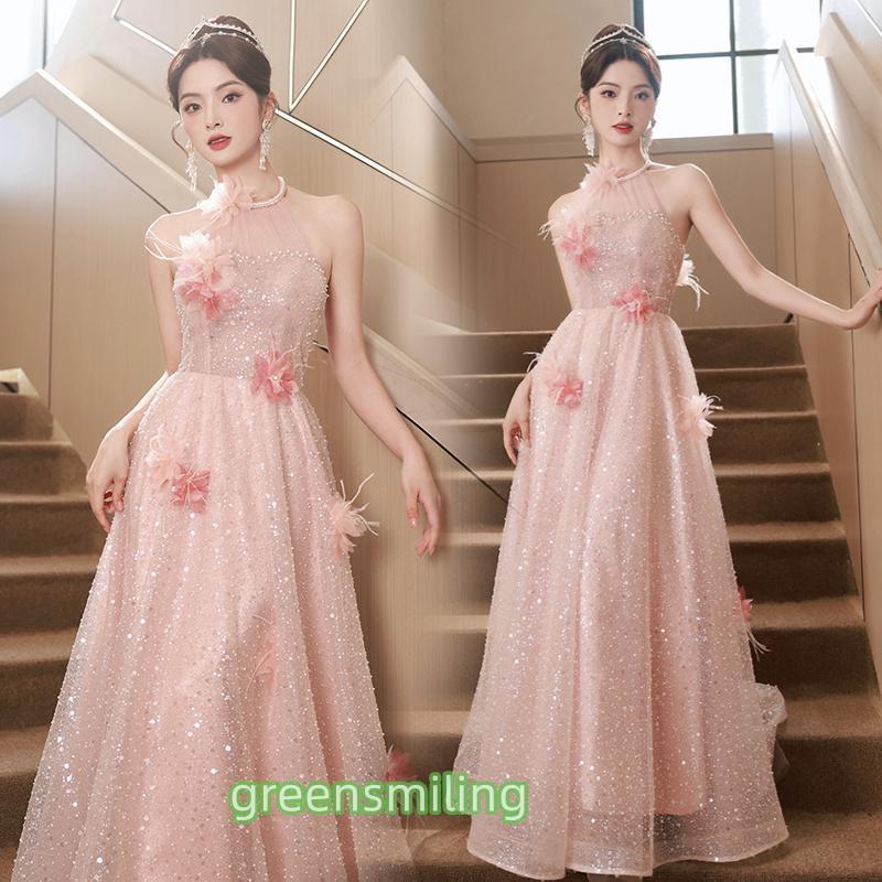 カラードレス ロングドレス ピンク 袖なし Aラインドレス 結婚式 二次会 発表会 演奏会 ウェディングドレス ウエディングドレス コンサート イブニングドレス カラードレス ロングドレス ピンク 袖なし Aラインドレス 結婚式