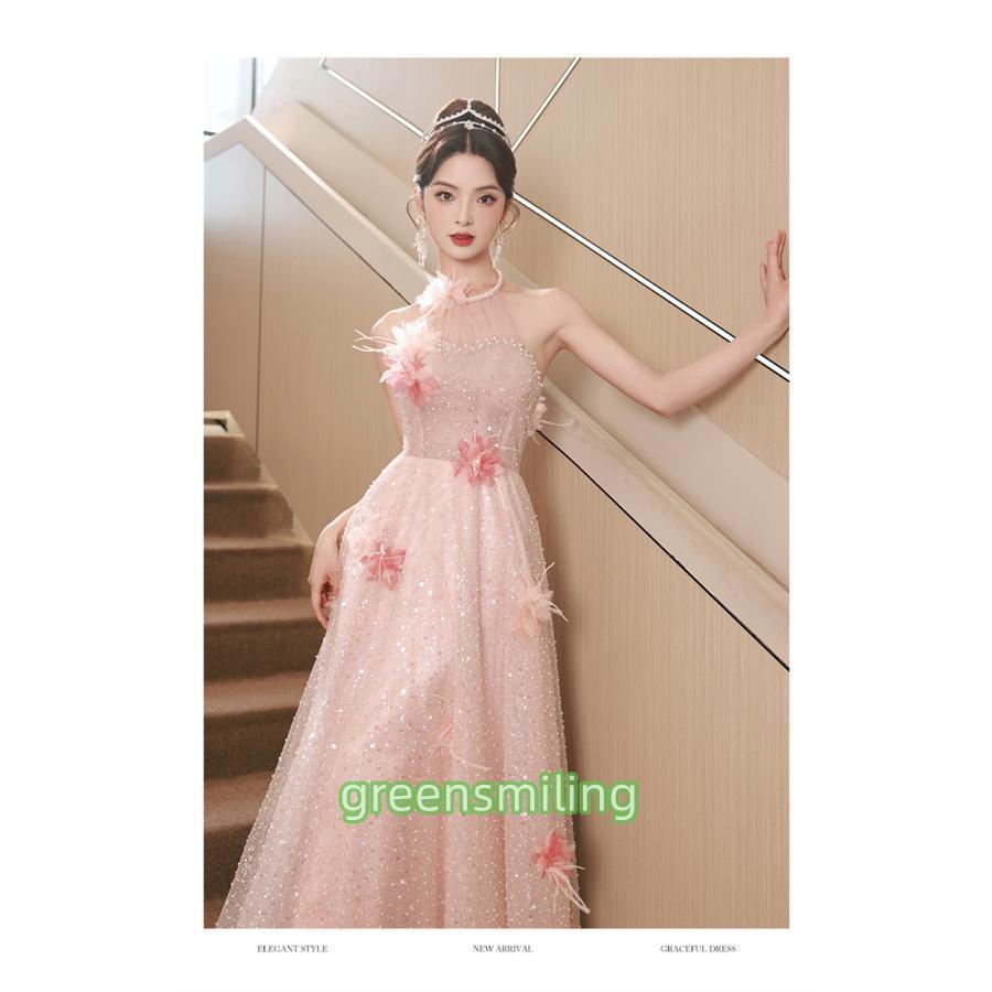 カラードレス ロングドレス ピンク 袖なし Aラインドレス 結婚式 二次会 発表会 演奏会 ウェディングドレス ウエディングドレス コンサート イブニングドレス カラードレス ロングドレス ピンク 袖なし Aラインドレス 結婚式