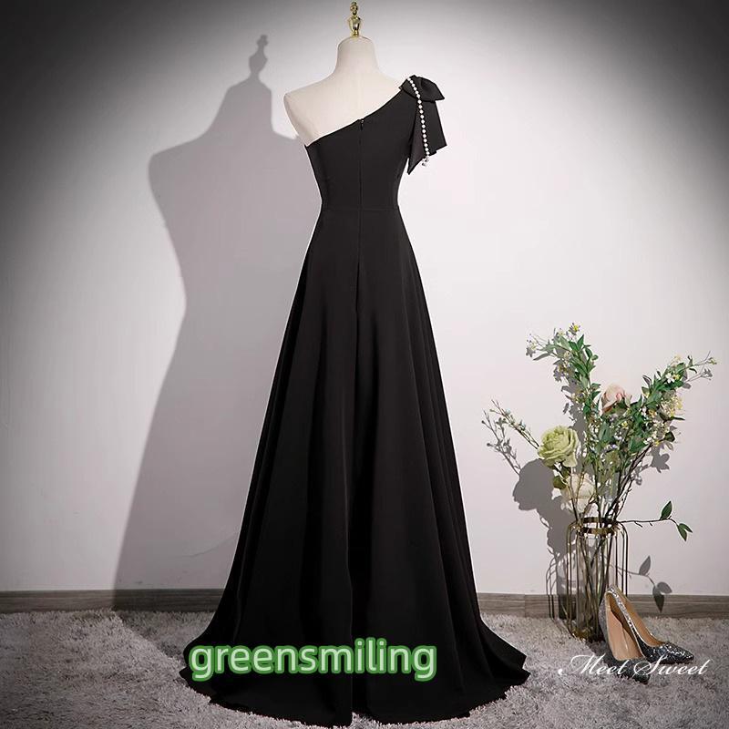 カラードレス ロングドレス パーティードレス ブラック ワンショルダー ウェディングドレス ウエディングドレス 結婚式 二次会 花嫁 前撮り 演奏会 発表会 カラードレス ロングドレス パーティードレス ブラック ワンショルダー