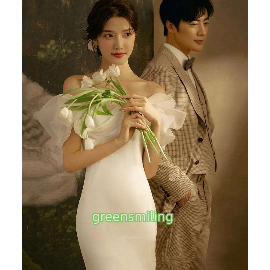 ウェディングドレス ウエディングドレス フリル 二次会 結婚式 前撮り