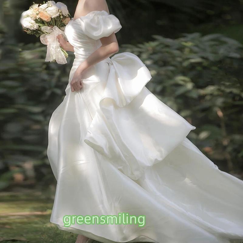 ウェディングドレス 二次会 結婚式 パフスリーブ ブライダル