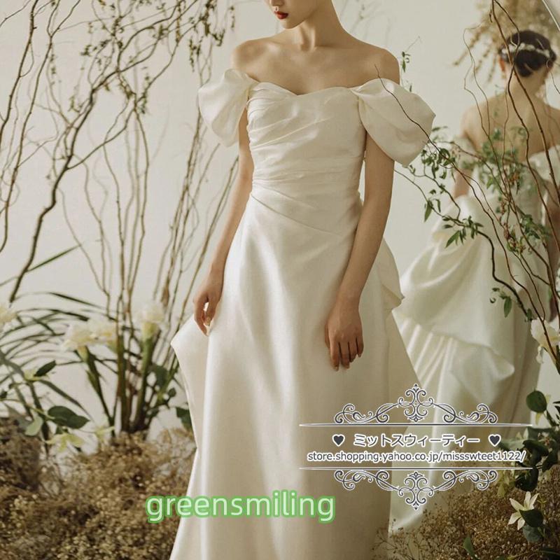 ウェディングドレス 二次会 結婚式 パフスリーブ ブライダル