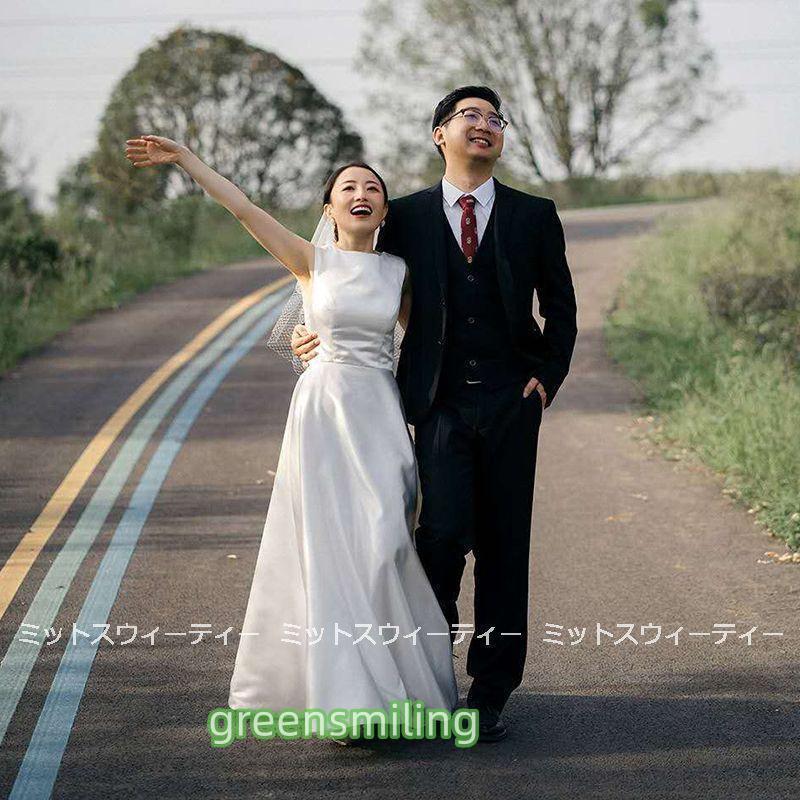 ウェディングドレス 袖なし 白 Aラインドレス 花嫁 二次会 大きいサイズ パーティードレス 披露宴 ブライダル シンプル 結婚式 ロングドレス 演奏会 リゾート ウェディングドレス 袖なし 白 Aラインドレス 花嫁 二次会 大きい