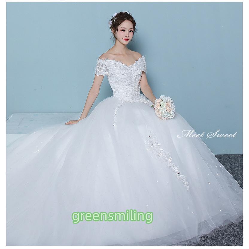 ウェディングドレス ウエディングドレス オフショルダー 二次会 結婚式