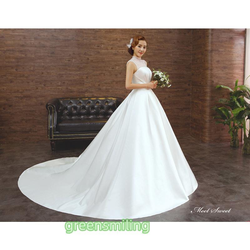 ウェディングドレス ロングドレス Aラインドレス ノースリーブ 二次会