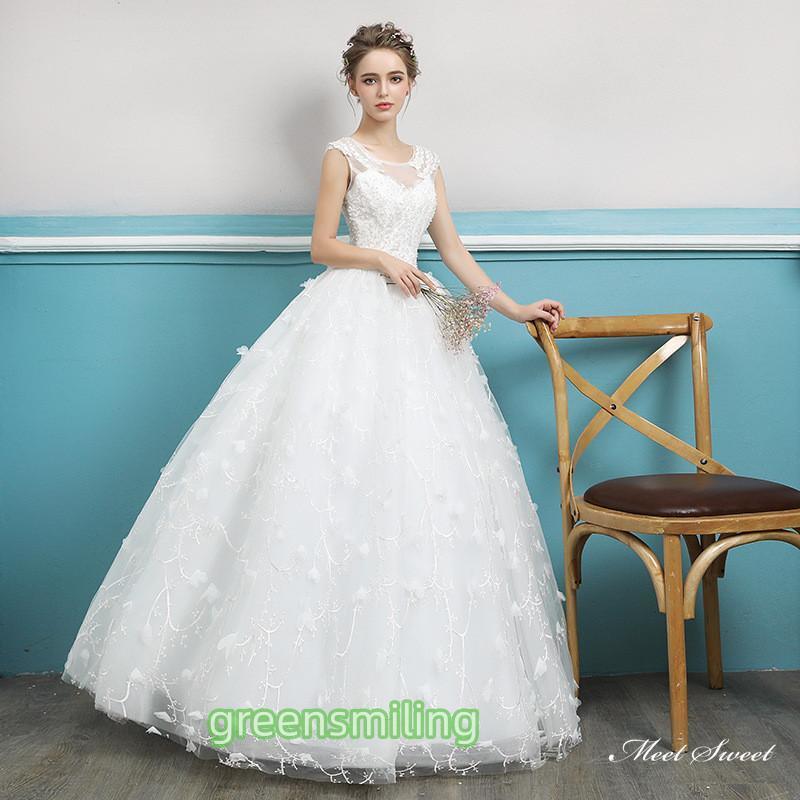 ウェディングドレス ロングドレス プリンセスラインドレス フレンチスリーブ 二次会 結婚式 前撮り 花嫁 ウエディングドレス チュール 挙式 ブライダルの画像