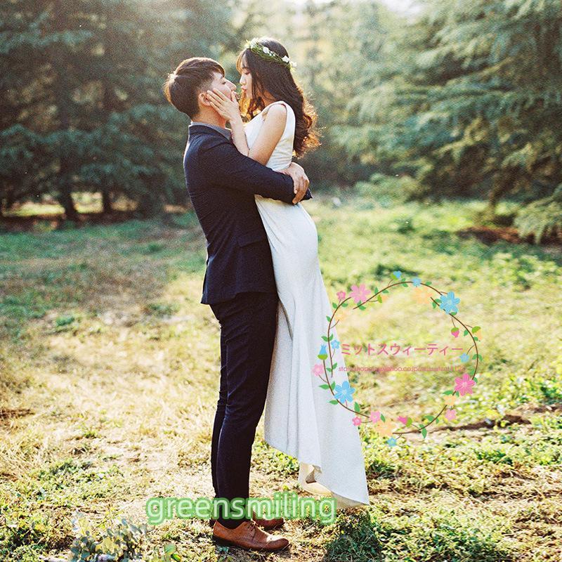 ウェディングドレス ロング丈 パーティー マーメイドライン スレンダー