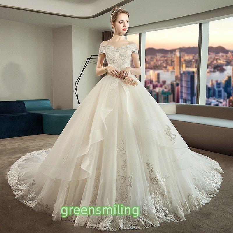 ウェディングドレス 白 袖あり 格安 レース 結婚式 花嫁 ロングドレス