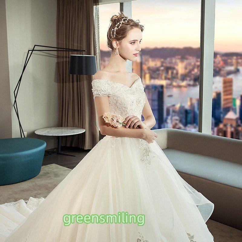 ウェディングドレス 白 袖あり 格安 レース 結婚式 花嫁 ロングドレス