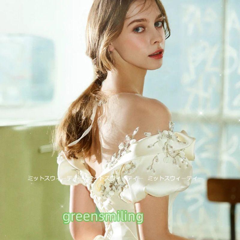 ウェディングドレス プリンセスラインドレス ウエディングドレス オフショルダー 二次会 花嫁 パーティードレス 披露宴 ブライダル 結婚式 ロングドレス 演奏会 | ブランド登録なし | 02