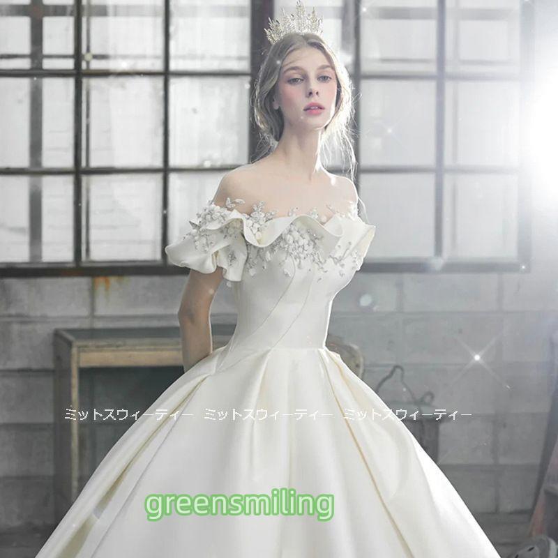 ウェディングドレス プリンセスラインドレス ウエディングドレス オフショルダー 二次会 花嫁 パーティードレス 披露宴 ブライダル 結婚式 ロングドレス 演奏会 | ブランド登録なし | 04