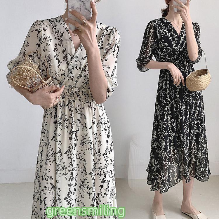 ワンピース レディース 40代 キレイめ マキシワンピース 春夏 五分袖