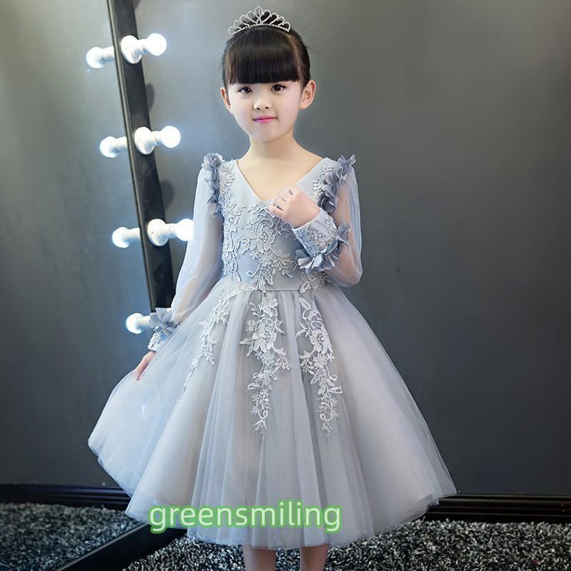 フラワーガール ドレス 子どもドレス ピアノ発表会 子供ドレス ロング フォーマル 入園式 七五三 子ども 大きいサイズ 100/110/120/130/140/150/160の画像