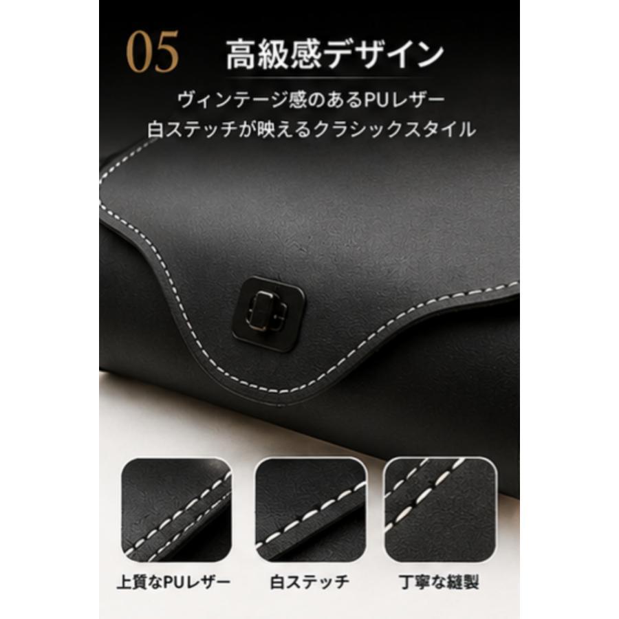 バイク サイドバッグ 防水 PUレザー ツールバッグ レトロ ヴィンテージ