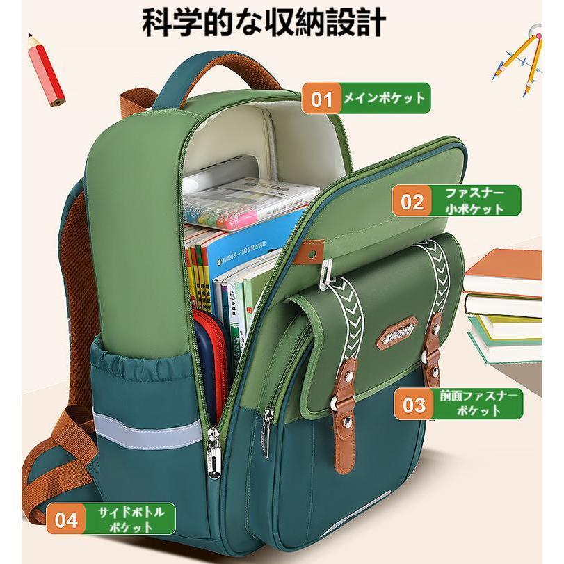 リュックサック 小学生リュック 子供 男女兼用 撥水 通気性 多機能ポケット 大容量 かわいい 軽量 キッズ カジュアル バックパック 小学校 5色 通学 遠足用 2025の画像