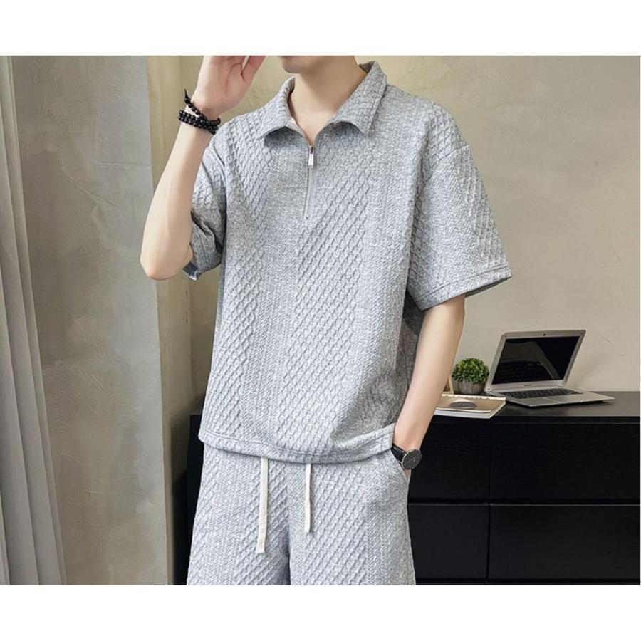 ジャージ上下・ポロシャツセット セットアップ メンズ 上下セット 夏用 ジャージセット POLO 半袖