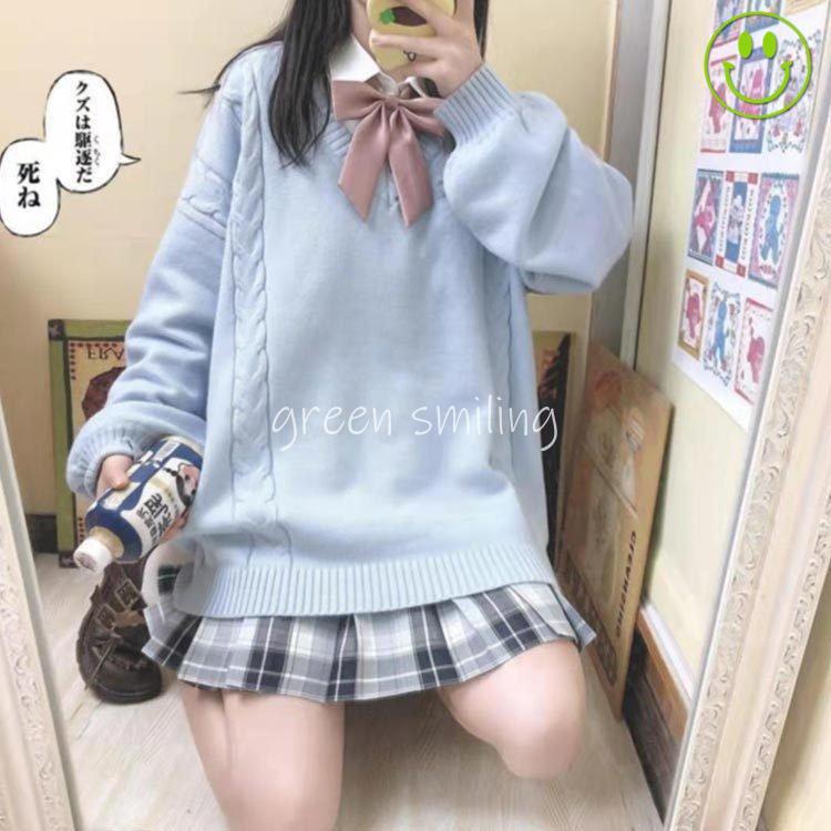 スクールセーター カーディガン 制服 Vネック 綿 スクール セーター 秋冬 コットン ニットセーター 春 女子 学生服 ニット セーター JK制服｜greensmiling｜11