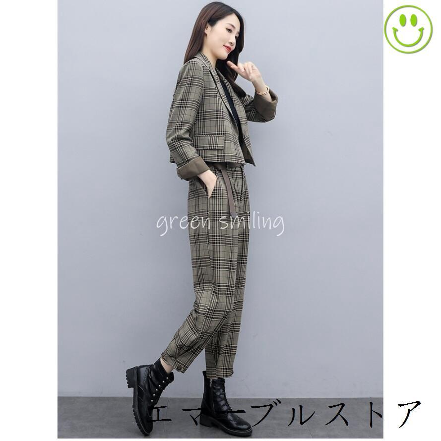 チェック柄パンツスーツ　卒業式　入学式　160㎝ チェック柄パンツスーツ 卒業式 入学式 160㎝ チェック柄パンツ