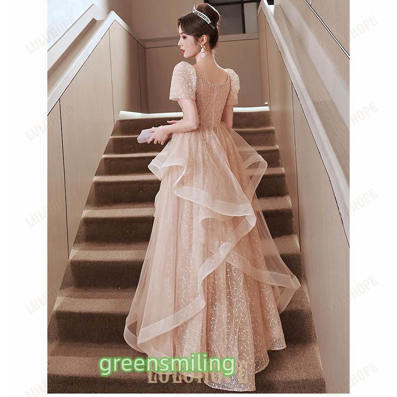 ドレス 大人 ピアノ発表会 演奏会 結婚式 袖付き 大きいサイズ