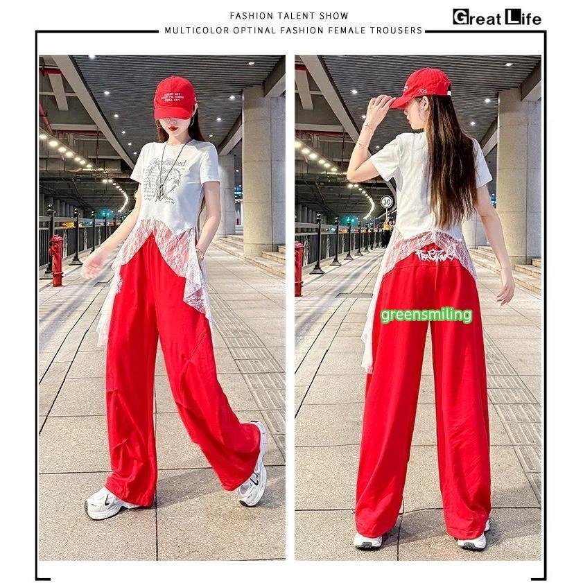 韓国 白 赤 演出服 ヒップホップ ダンス衣装 セットアップ 大人