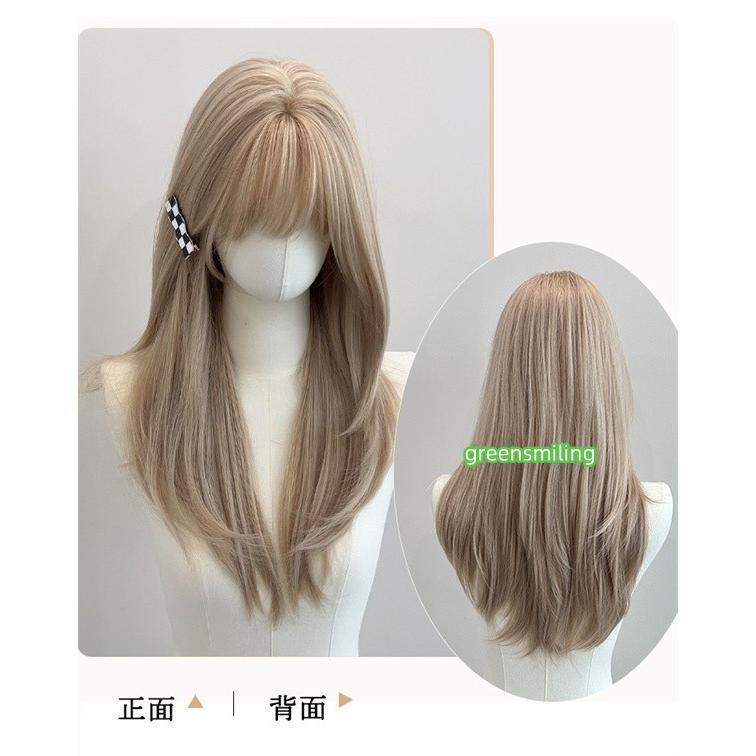 ウィッグ ロング ストレート 前髪あり 前髪ぱっつん フルウィッグ ロングウィッグ 可愛い コスレ ロリータ ゴスロリ 原宿 レディース コスチュームの画像