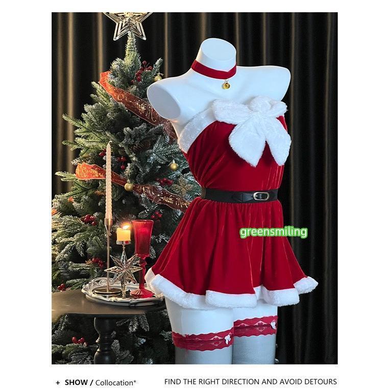 サンタ コスプレ レディース ワンピース リボン Xmas クリスマス 冬