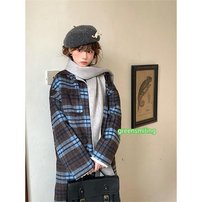 極美品✨ロペ　スーパー140 ダブルコート　チェック柄　衿2WAY ゆったり36 コットンリバーチェック ダブルブレストコート | maison TOMORROWLAND