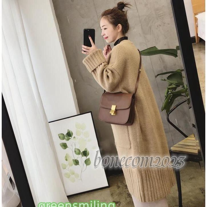 ニット カーディガン ケーブル編み 膝丈 ロングニット コーディガン