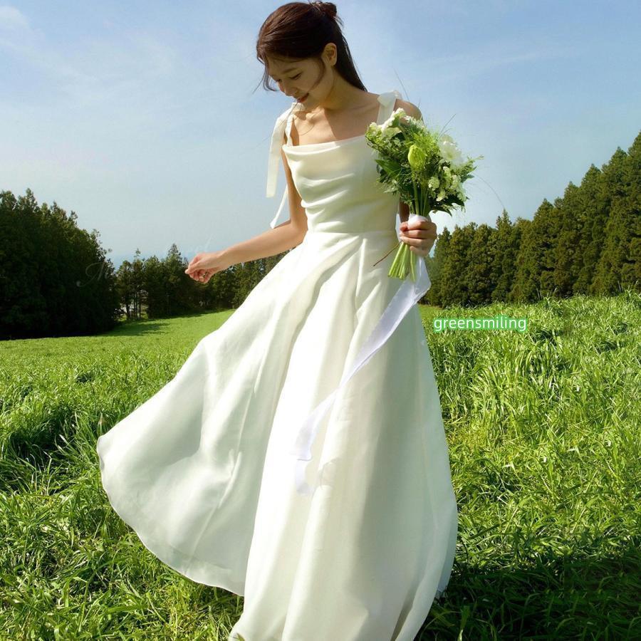 ウェディングドレス オーガンジー ホワイト ブラック ノースリーブ