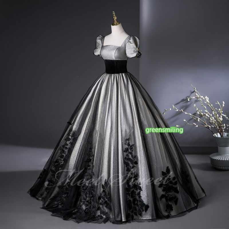 カラードレス ブラック 半袖 黒 演奏会 発表会 二次会 花嫁