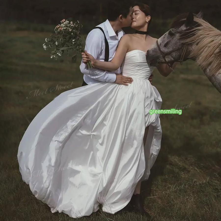 ウェディングドレス ベアトップ フィッシュテールドレス 脚見せ A