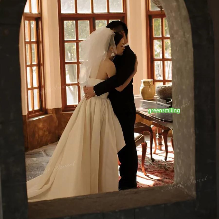 ウェディングドレス ボリューム ふわふわ トレーン フィッシュテール