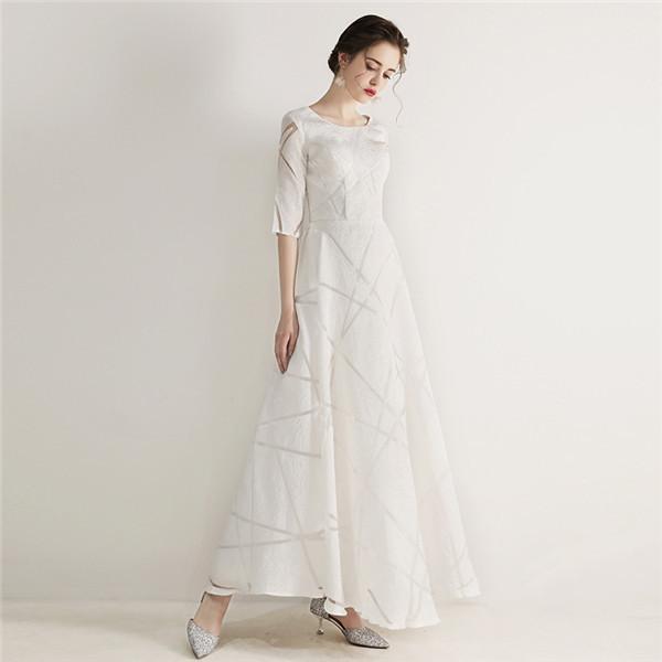 ロングドレス 演奏会 パーティー 大きいサイズ ピアノ 発表会 袖あり Aライン ワンピース 花嫁 結婚式 母親 ドレス 卒業式 謝恩会 披露宴 | ブランド登録なし | 01