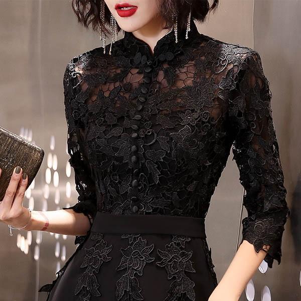 ドレス 大人 ピアノ 発表会 ロングドレス 黒 演奏会 結婚式 母親 ピアノ発表会 ミモレ丈 ロング ワンピース ブラックda205n1n1w9の画像