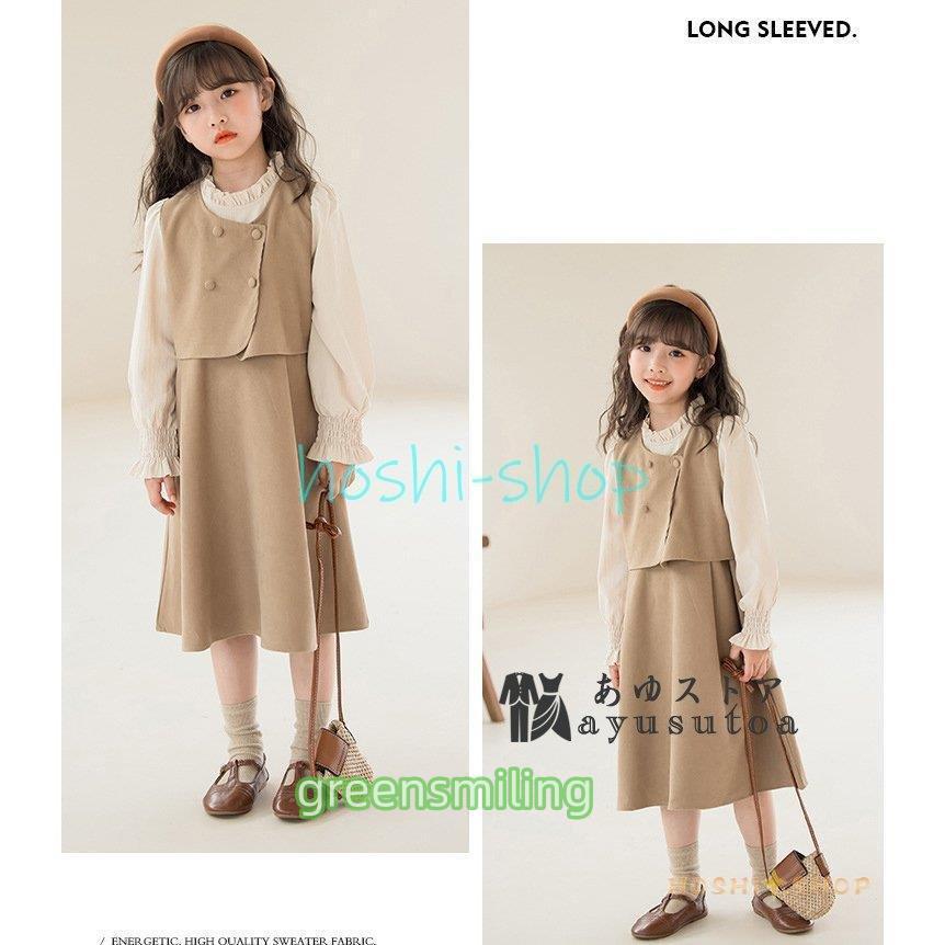 ワンピース キッズ 子供服 女の子 秋冬 長袖ワンピース ジュニア 韓国子供服 ワンピース ベビー服 おしゃれ 可愛い 子供ドレス 七五三 誕生日 結婚式の画像