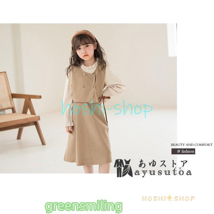 ワンピース キッズ 子供服 女の子 秋冬 長袖ワンピース ジュニア 韓国子供服 ワンピース ベビー服 おしゃれ 可愛い 子供ドレス 七五三 誕生日 結婚式の画像