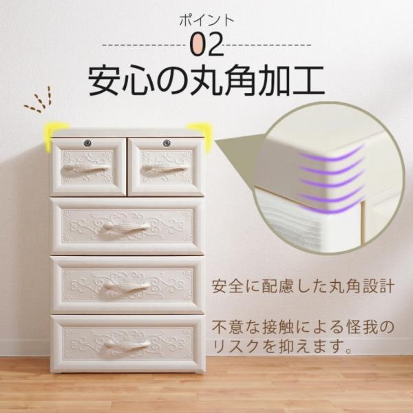 収納ボックス 4段 大容量 引き出し 隱しキャスター付き 水回りOK 鍵
